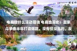 电商做什么活动赚钱 电商血泪史：卖家斗争泰半年打造爆款，没有仅没赢利，反倒亏了没有少